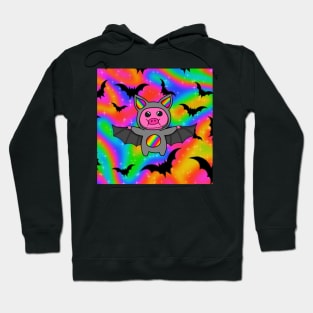 Rainbow Bat Pig Hoodie